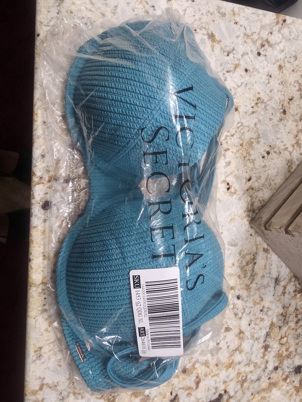 Victoria's Secret Teal Textured Push-Up Bikini Top XL